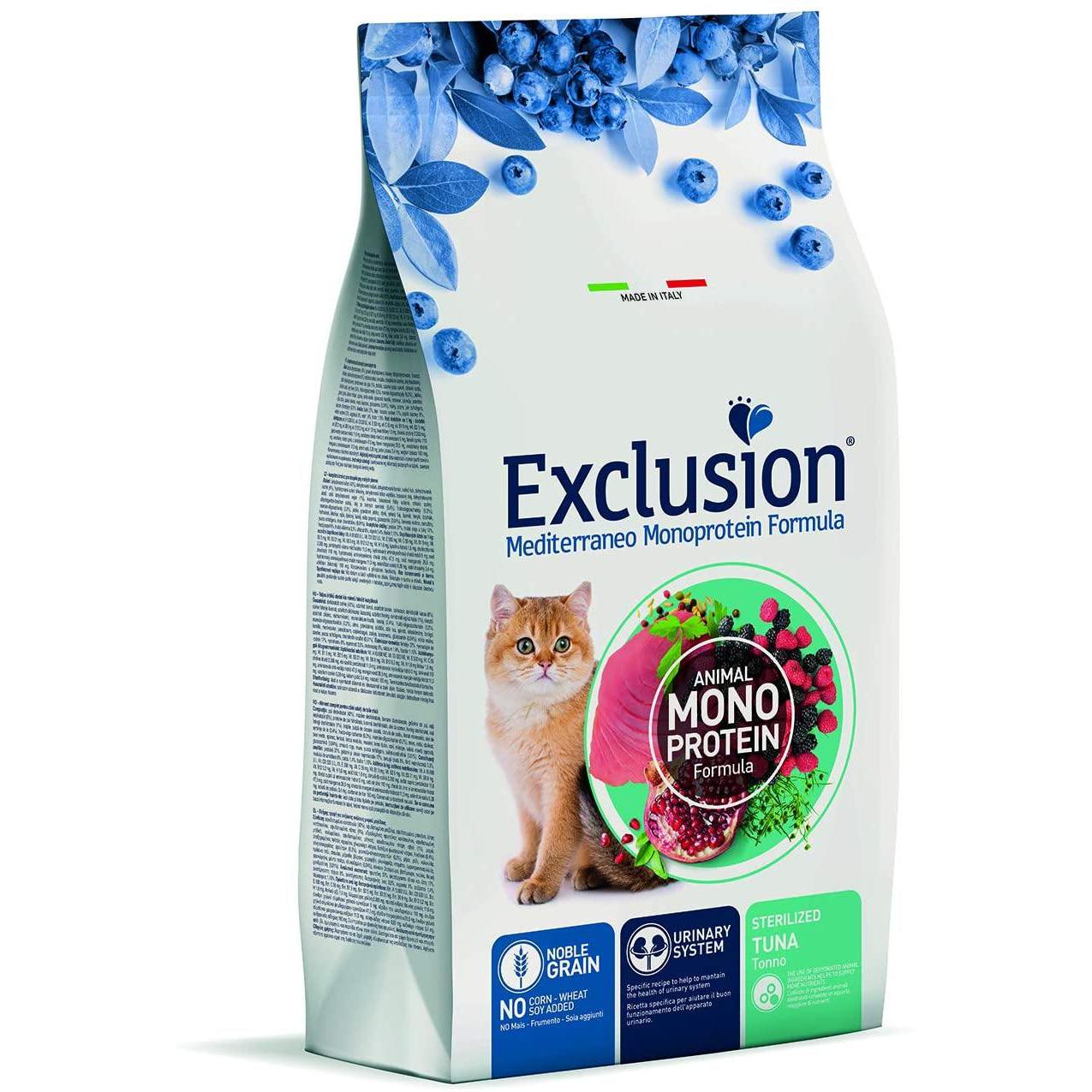 Exclusion Mediterraneo Monoprotein Sterilized Adult All Breeds Tonno per gatti  300 gr Exclusion Mediterraneo Monoprotein Sterilized Adult All Breeds Tonno per gatti  300 gr